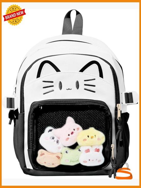 Kawaii Cat Ita Bag Display Backpack with Insert - Small Pin Purse for Daily main image 6